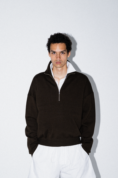 Chris Cotton Cashmere Half-Zip Pullover
