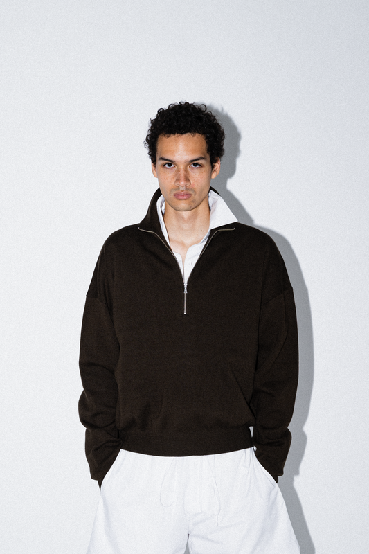 Chris Cotton Cashmere Half-Zip Pullover
