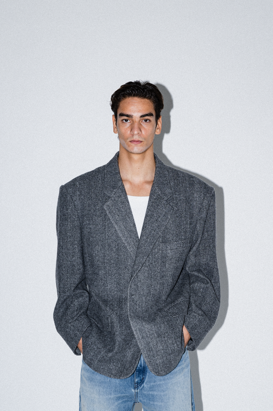 Bill Oversized Herringbone Blazer